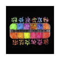 1 Box Neon Nail Art 3D Designs Fluorescent Letters Flakes Nail Glitter Decorations Accessories - - Asia Sell