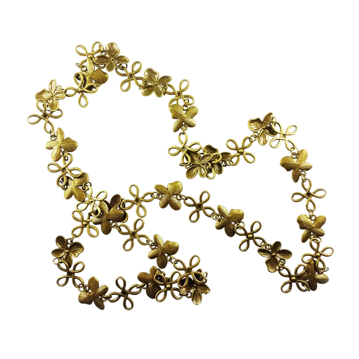 1 Metre Alloy Chain Antique Bronze 24mm Flower Charms