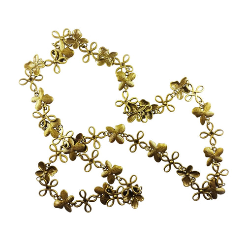 1 Metre Alloy Chain Antique Bronze 24mm Flower Charms