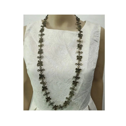 1 Metre Alloy Chain Antique Bronze 24mm Flower Charms