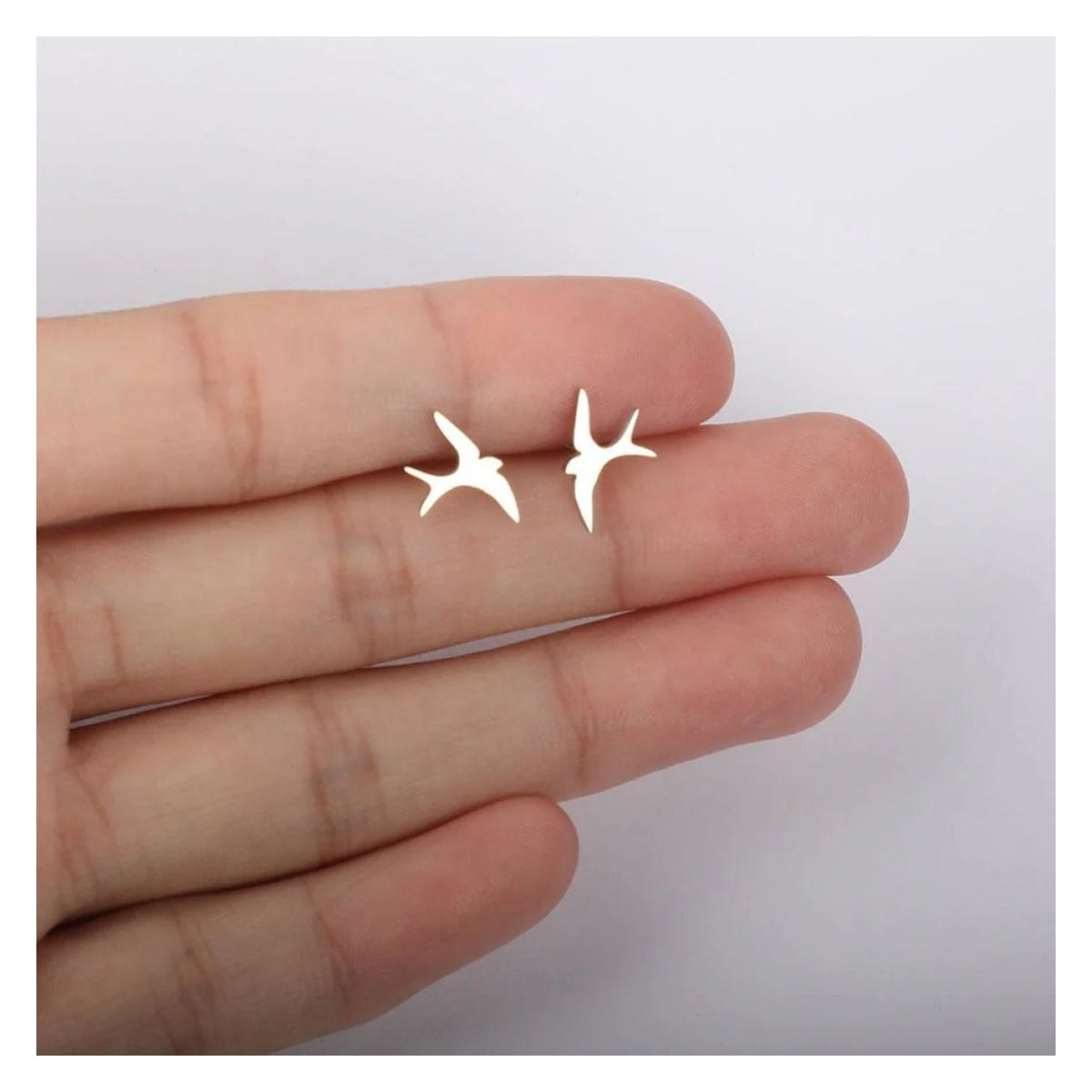 Night Owl & Hummingbird Swallow Stud Earrings 316L Stainless Steel