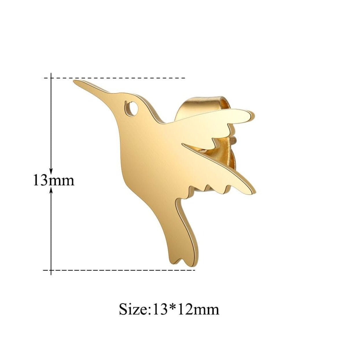 Night Owl & Hummingbird Swallow Stud Earrings 316L Stainless Steel