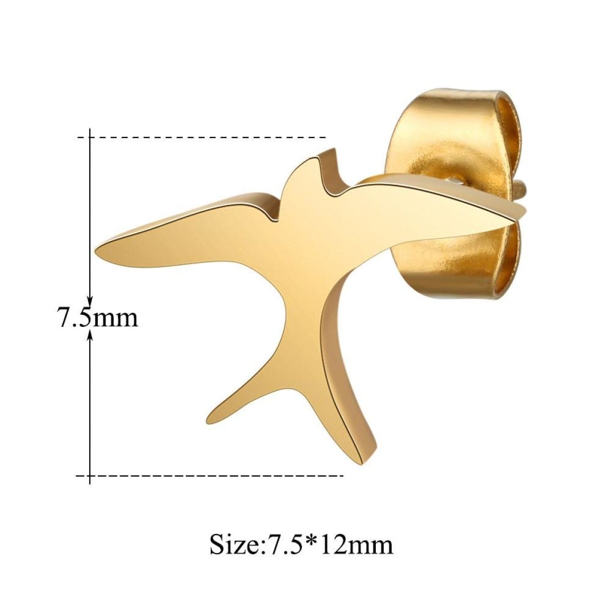Night Owl & Hummingbird Swallow Stud Earrings 316L Stainless Steel