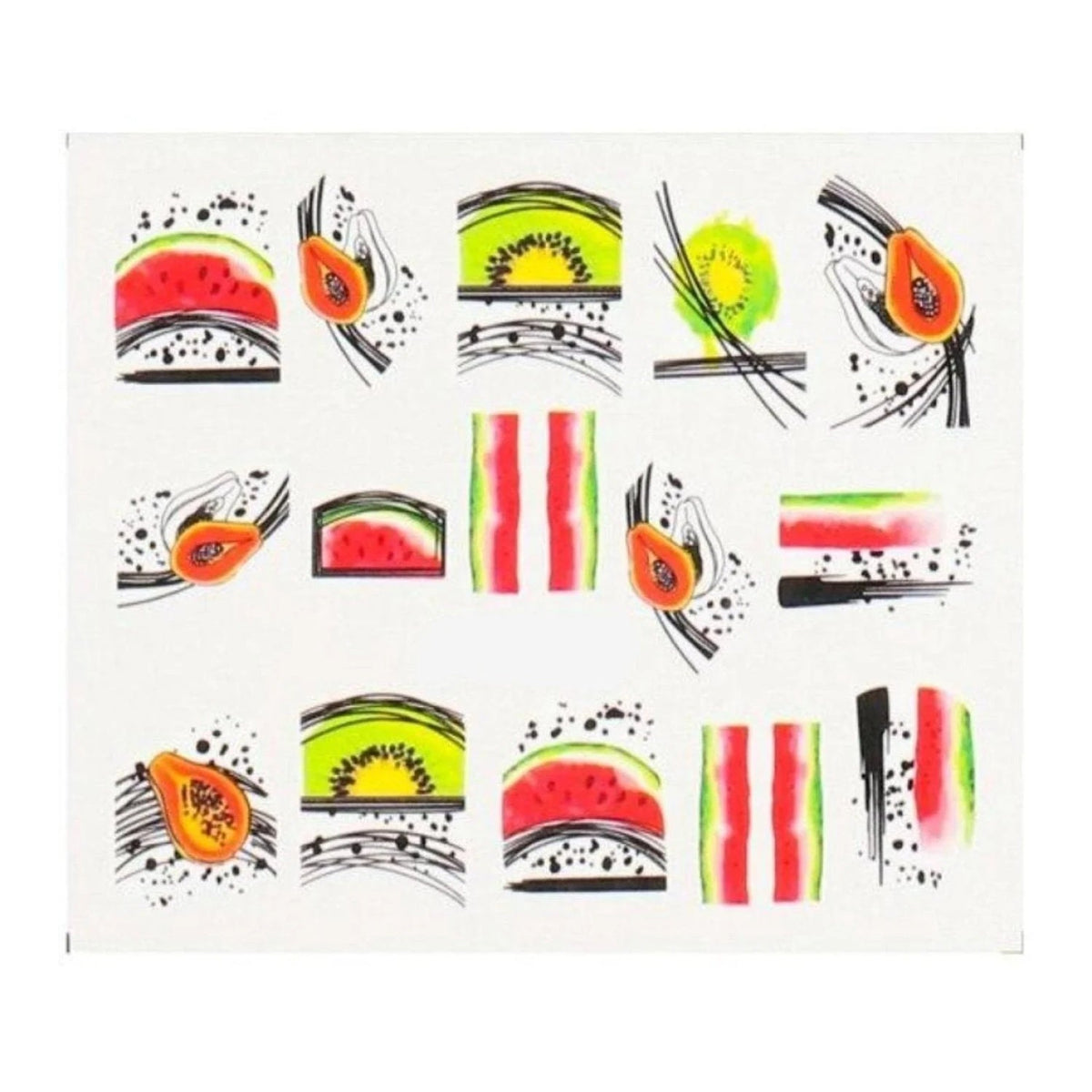 Summer Fruit Nail Art Sticker Sheet 6.4x5.3cm – BN-1603