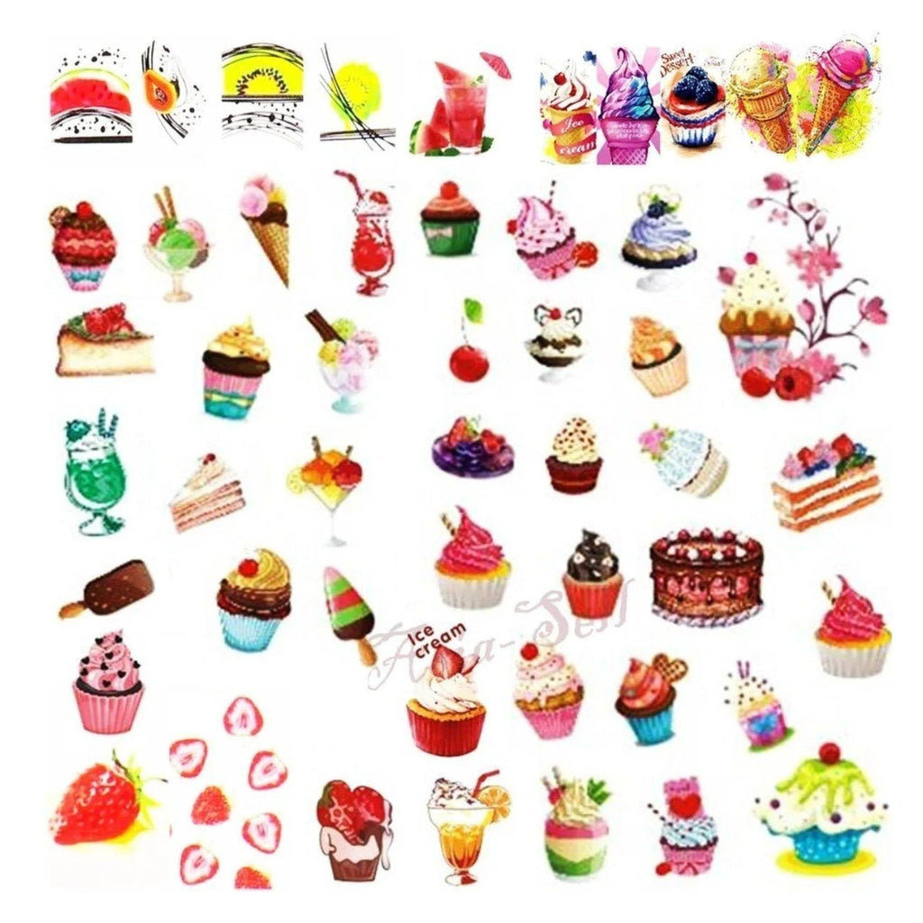 Summer Fruit Nail Art Sticker Sheet 6.4x5.3cm