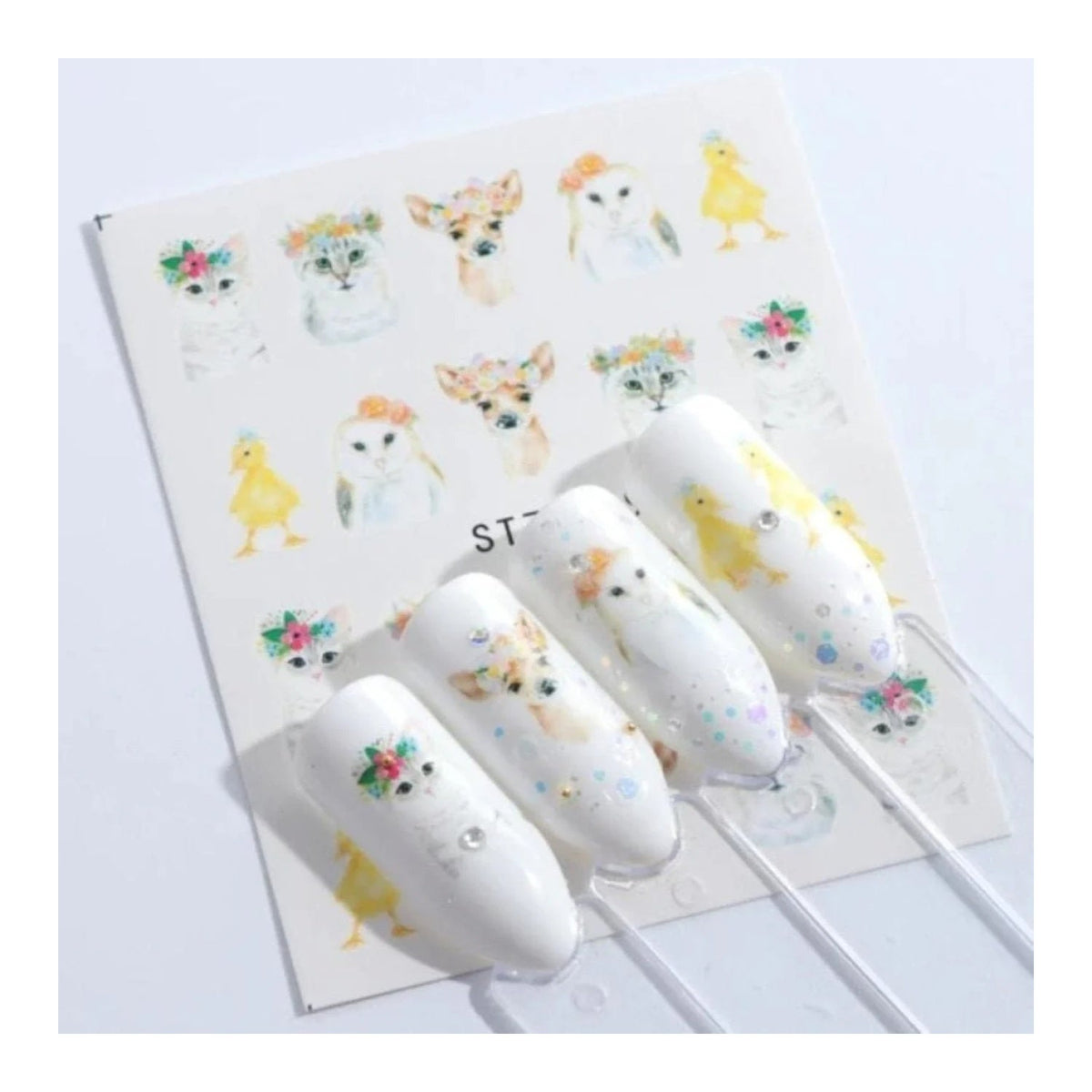 Nail Water Transfer Sticker Sheet Cartoon Flamingo Animal Designs – STZ669