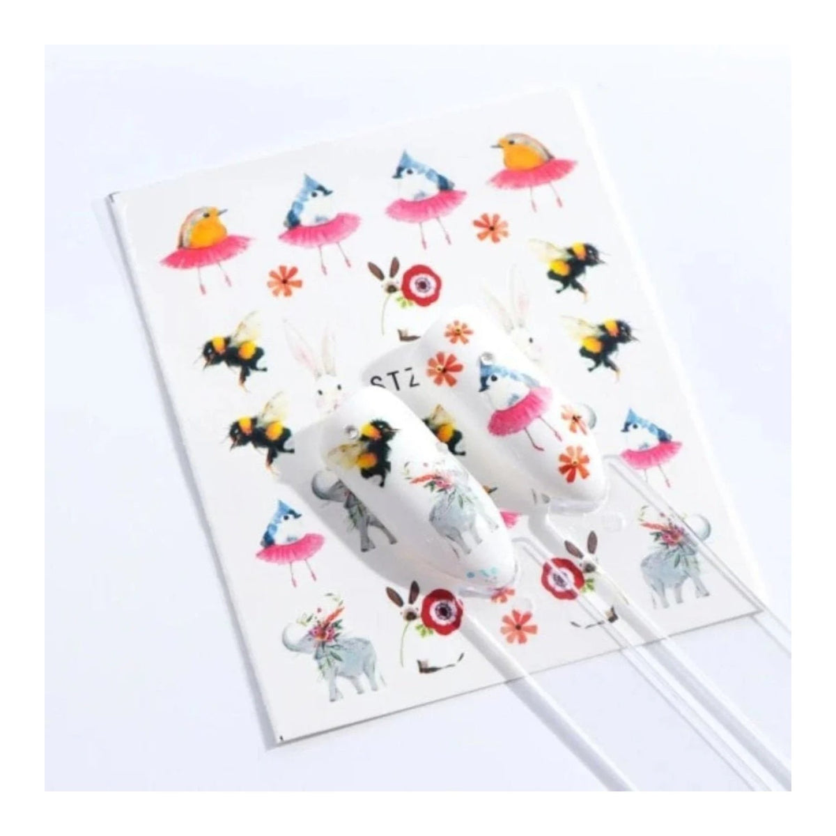 Nail Water Transfer Sticker Sheet Cartoon Flamingo Animal Designs – STZ671