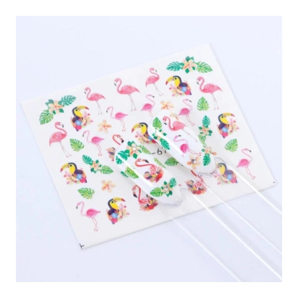 Nail Water Transfer Sticker Sheet Cartoon Flamingo Animal Designs – STZ672