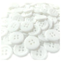 Mixed Plastic Ridged Buttons 15mm 4-Hole – White / 10pcs
