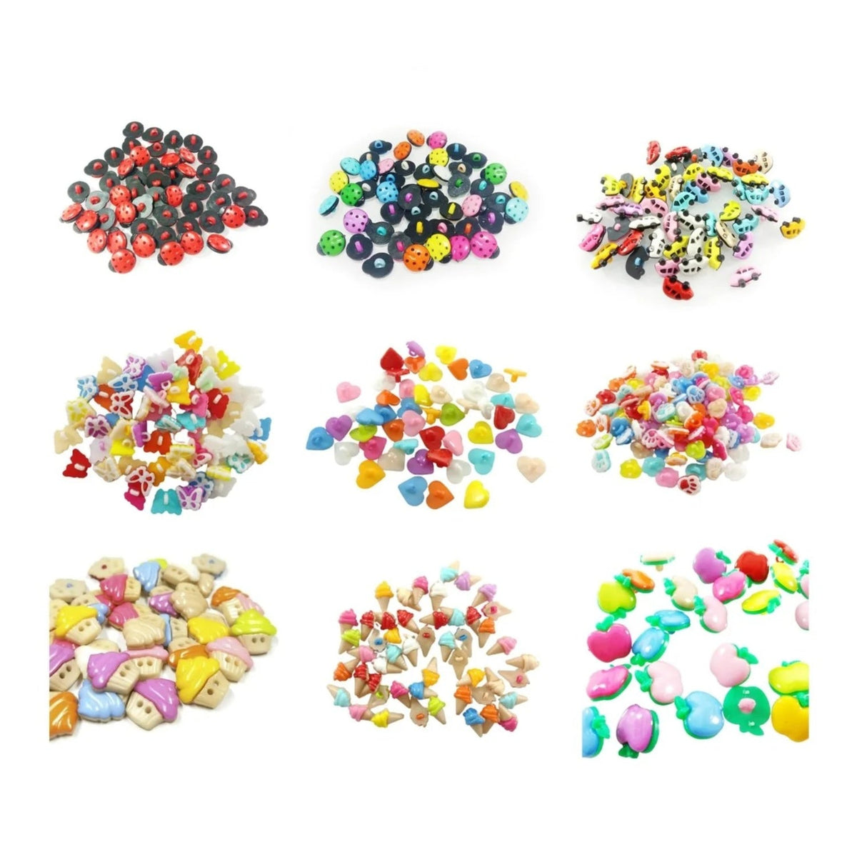 Shank Loop Buttons Assorted Shapes for Clothing Crafts