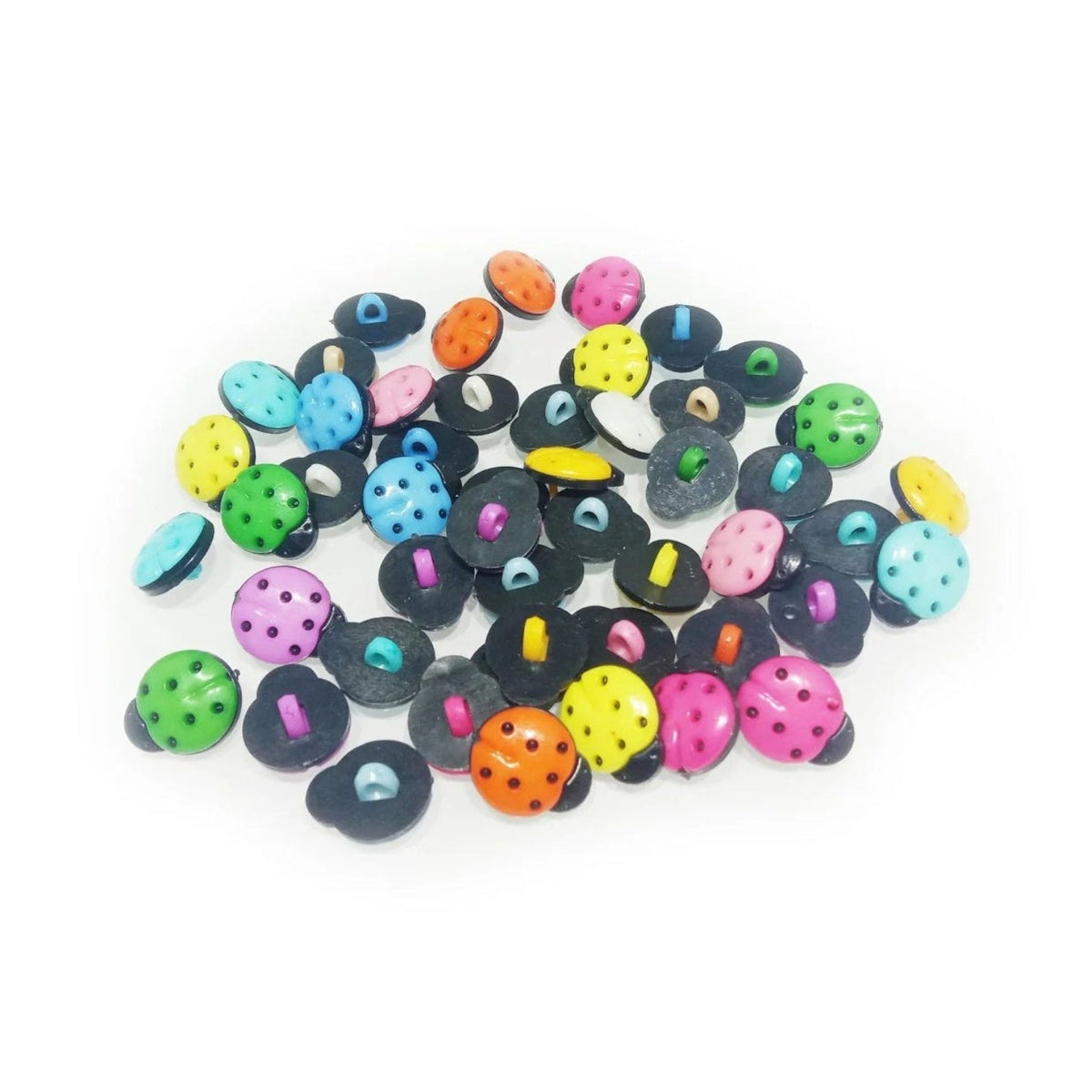 Shank Loop Buttons Assorted Shapes for Clothing Crafts – Mixed Ladybug / 10pcs, Mixed Ladybug / 30pcs, Mixed Ladybug / 50pcs, Mixed Ladybug / 100pcs, Mixed Ladybug / 200pcs