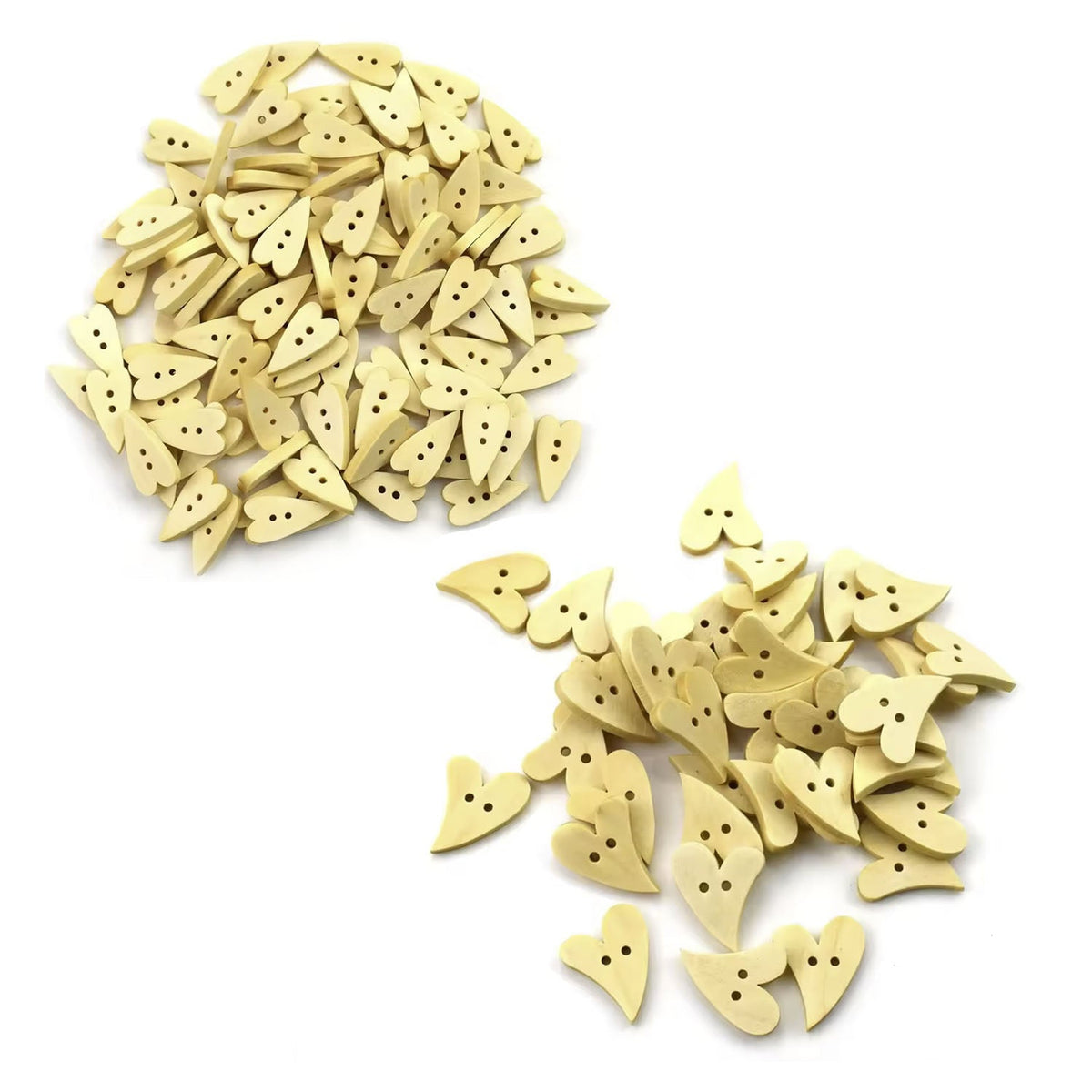Wooden Heart Shape Buttons – Creme Beige