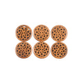 Carved Wooden Buttons 18-25mm Brown Cut-Out 2-Hole – 10pcs 24mm Copper Brown, 30pcs 24mm Copper Brown