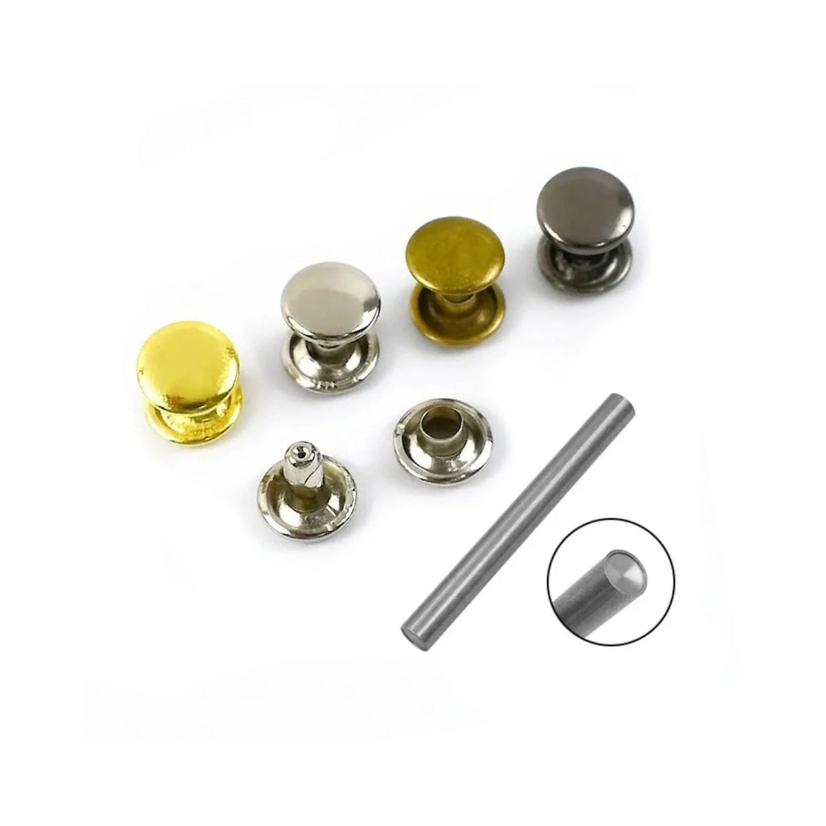 Round Silver Metal Rivets 3-7mm DIY Clothing Shoes