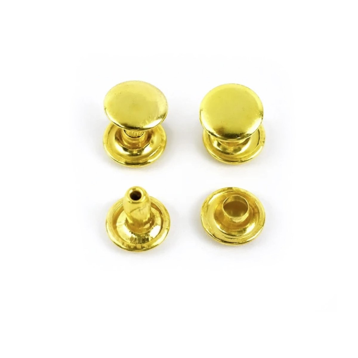 Round Silver Metal Rivets 3-7mm DIY Clothing Shoes – 10 Pairs 7mm Gold, 20 Pairs 7mm Gold, 100 Pairs 7mm Gold, 500 Pairs 7mm Gold