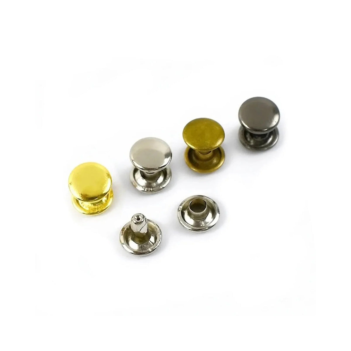 Round Silver Metal Rivets 3-7mm DIY Clothing Shoes