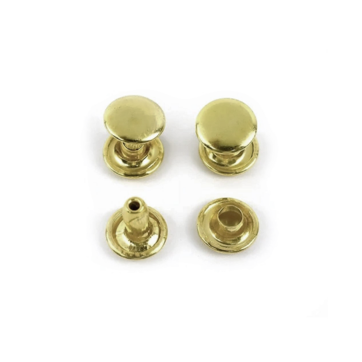 Round Silver Metal Rivets 3-7mm DIY Clothing Shoes – 10 Pairs 6mm Brass, 20 Pairs 6mm Brass, 100 Pairs 6mm Brass