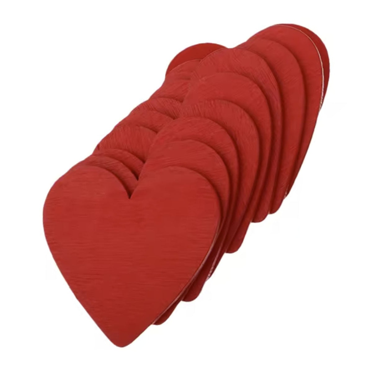 10pcs 50mm Wooden Red Heart Forms for DIY Crafts