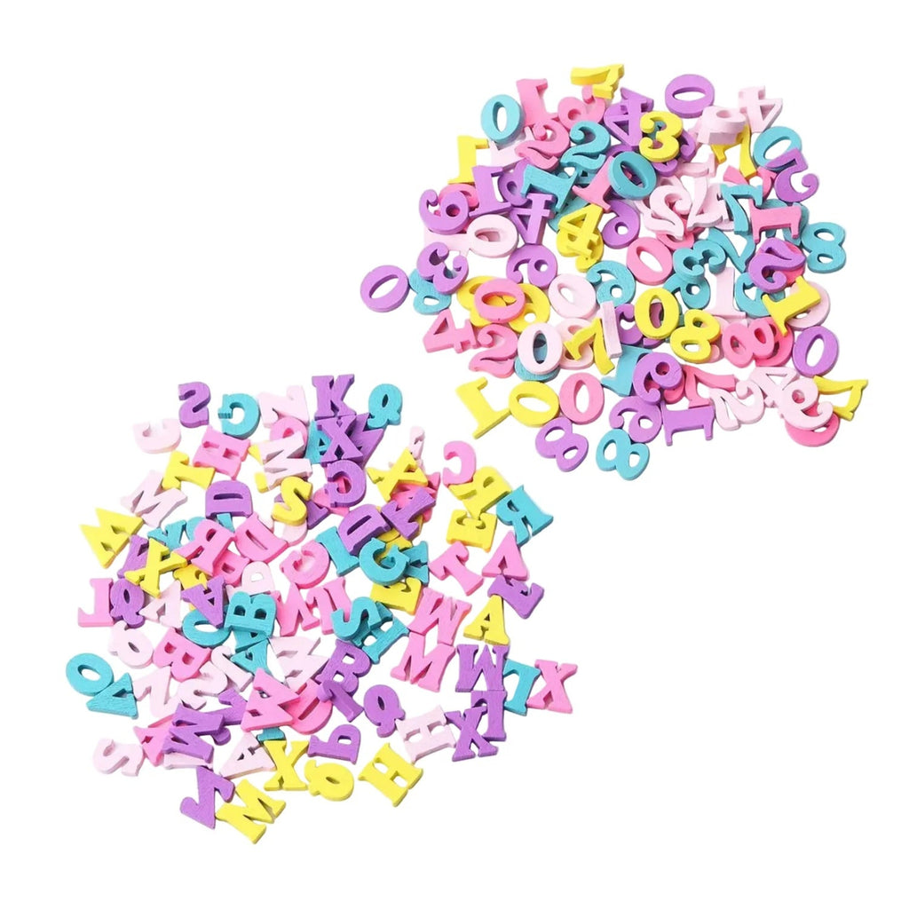 Coloured Wooden Letters or Numbers – 15 mm Height, 5 Pastel Colours