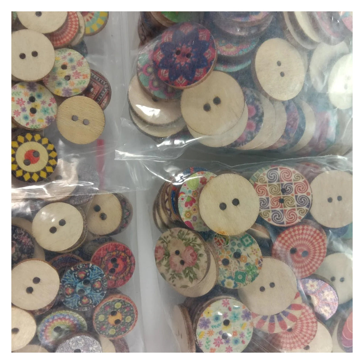 Retro Wooden Buttons 15mm, 20mm or 25mm â€“ 100-500pcs – 100pcs 15mm, 200pcs 15mm, 300pcs 15mm, 400pcs 15mm, 500pcs 15mm, 100pcs 20mm, 200pcs 20mm, 100pcs 25mm, 200pcs 25mm