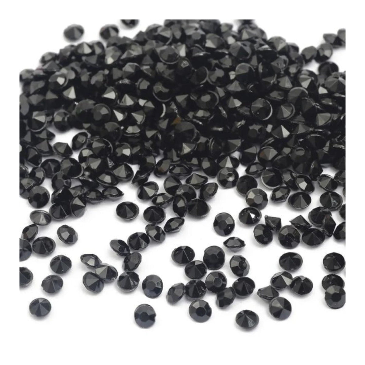 1000 x 4.2mm Acrylic Diamond Crystal Scatter Beads – black / 4.2mm