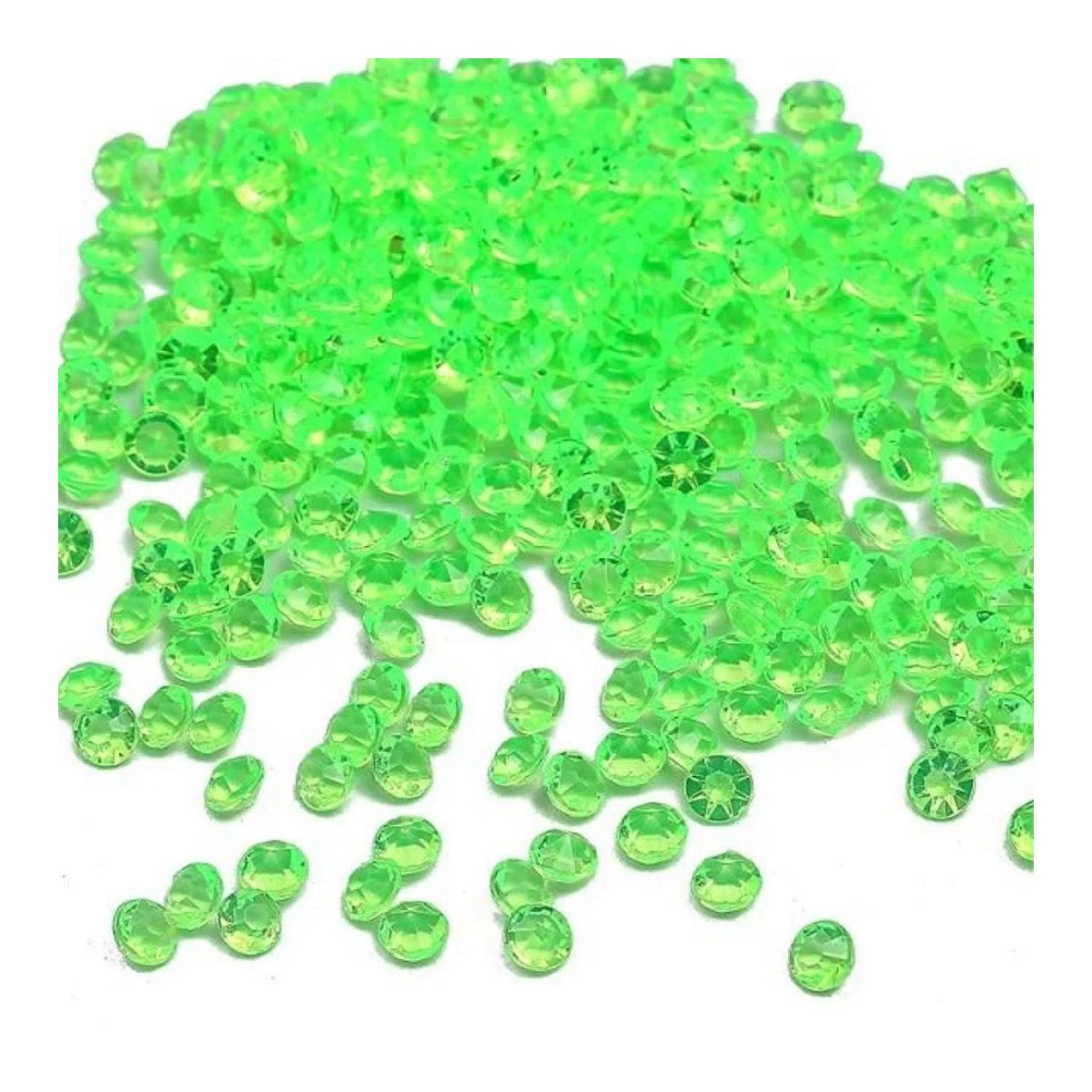 1000 x 4.2mm Acrylic Diamond Crystal Scatter Beads – neon green / 4.2mm