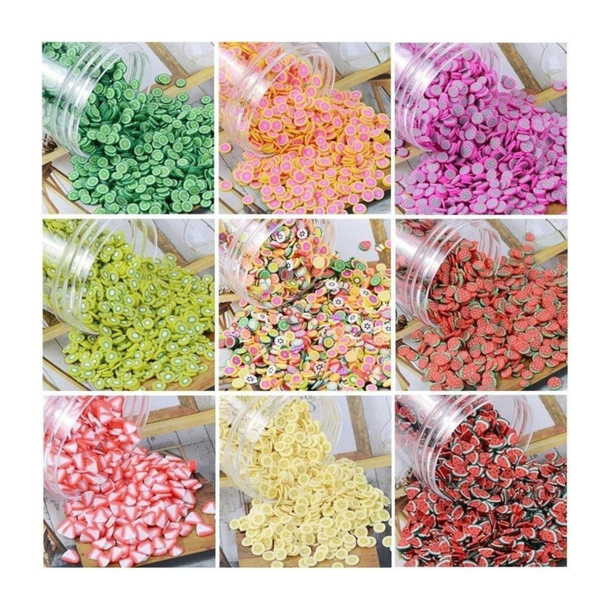 Fruit Slice Nail Art Charms 10g Mixed Variety