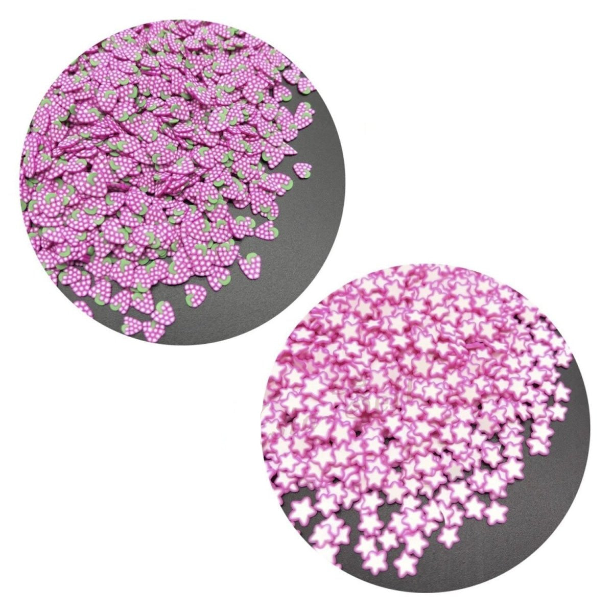 Fruit Slice Nail Charms 1000pcs Soft Plastic Stars 10g