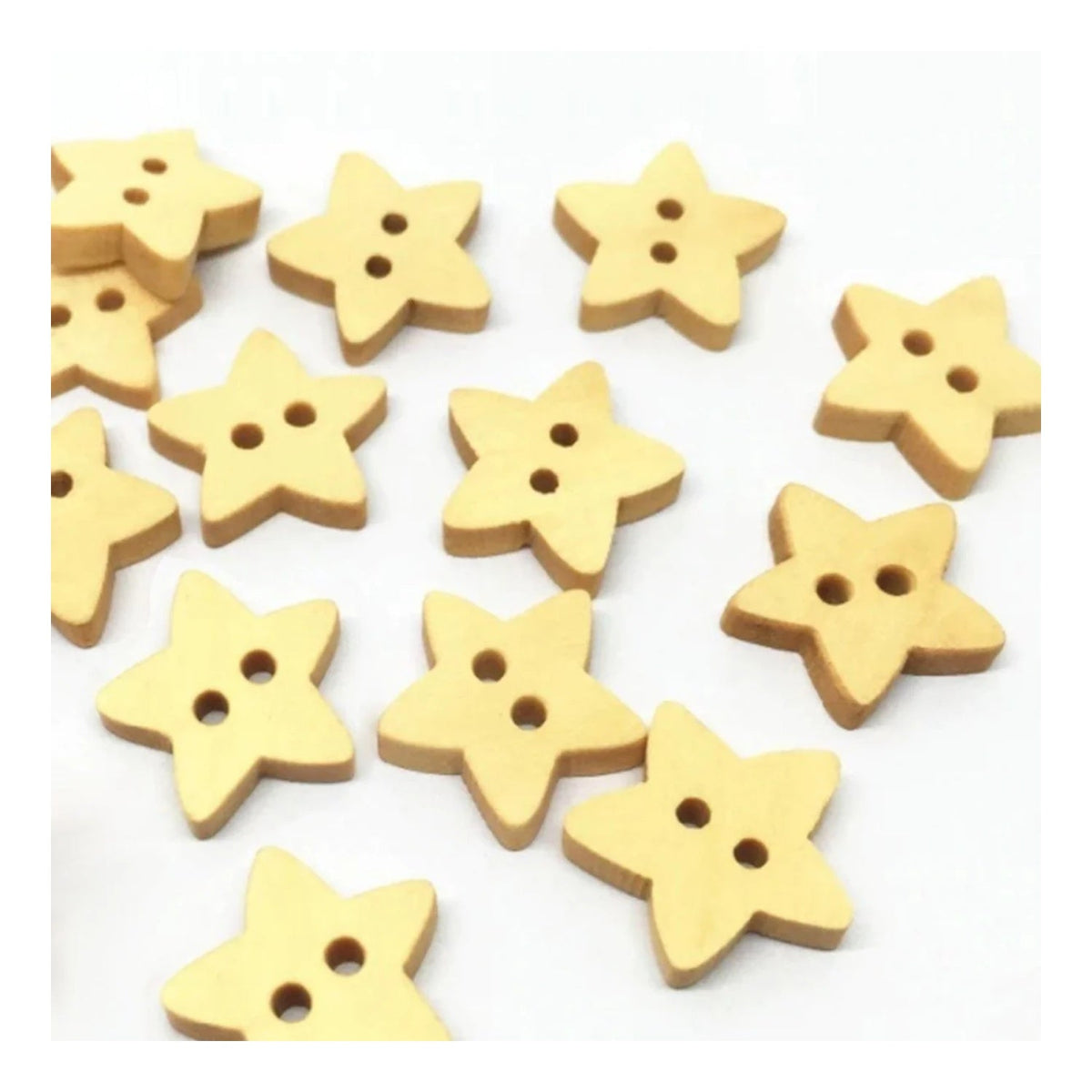 1000pcs Star Wood Buttons 2 Holes 13mm