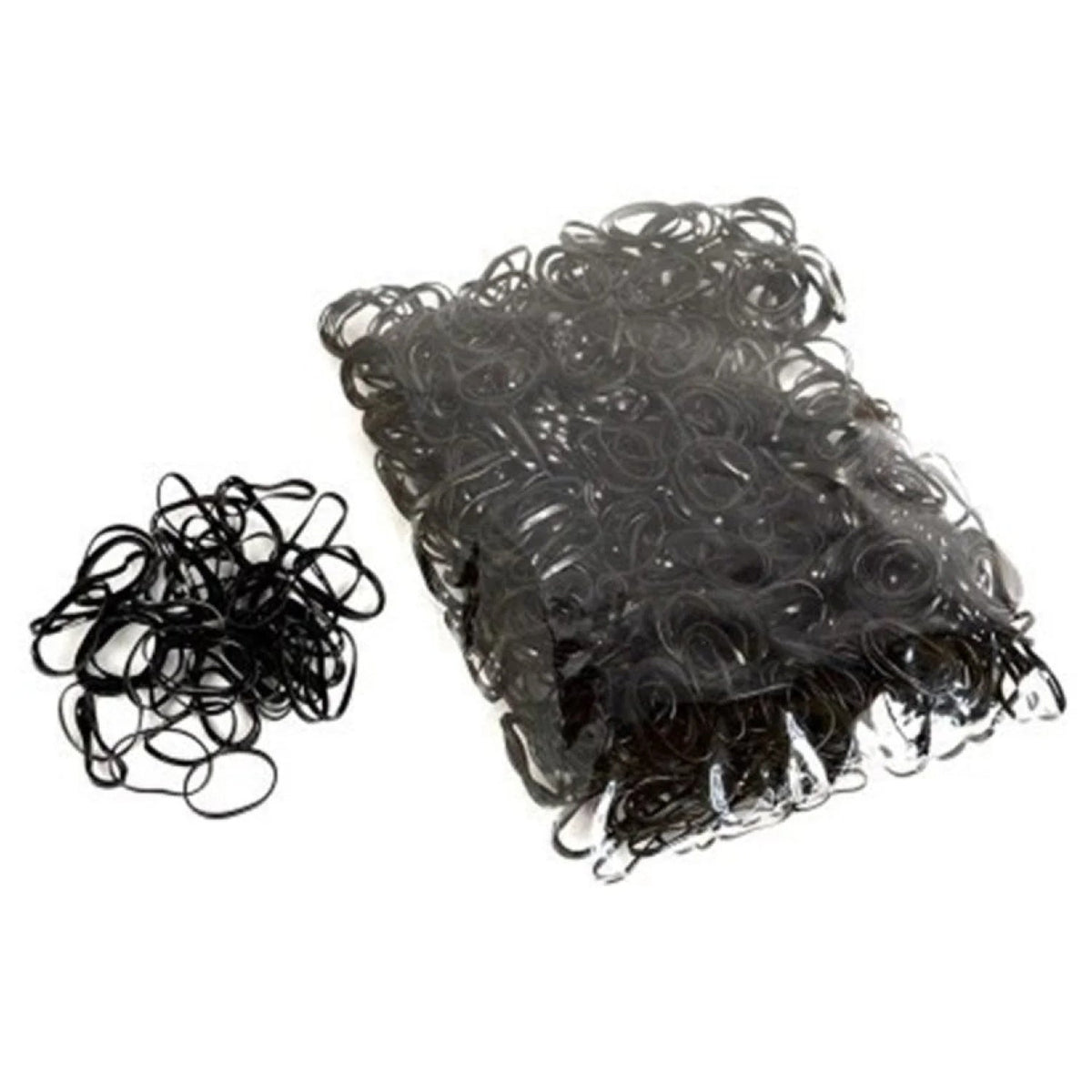 1000pcs Transparent / Black Rubber Bands Elastic Hair Bands - Black - Asia Sell