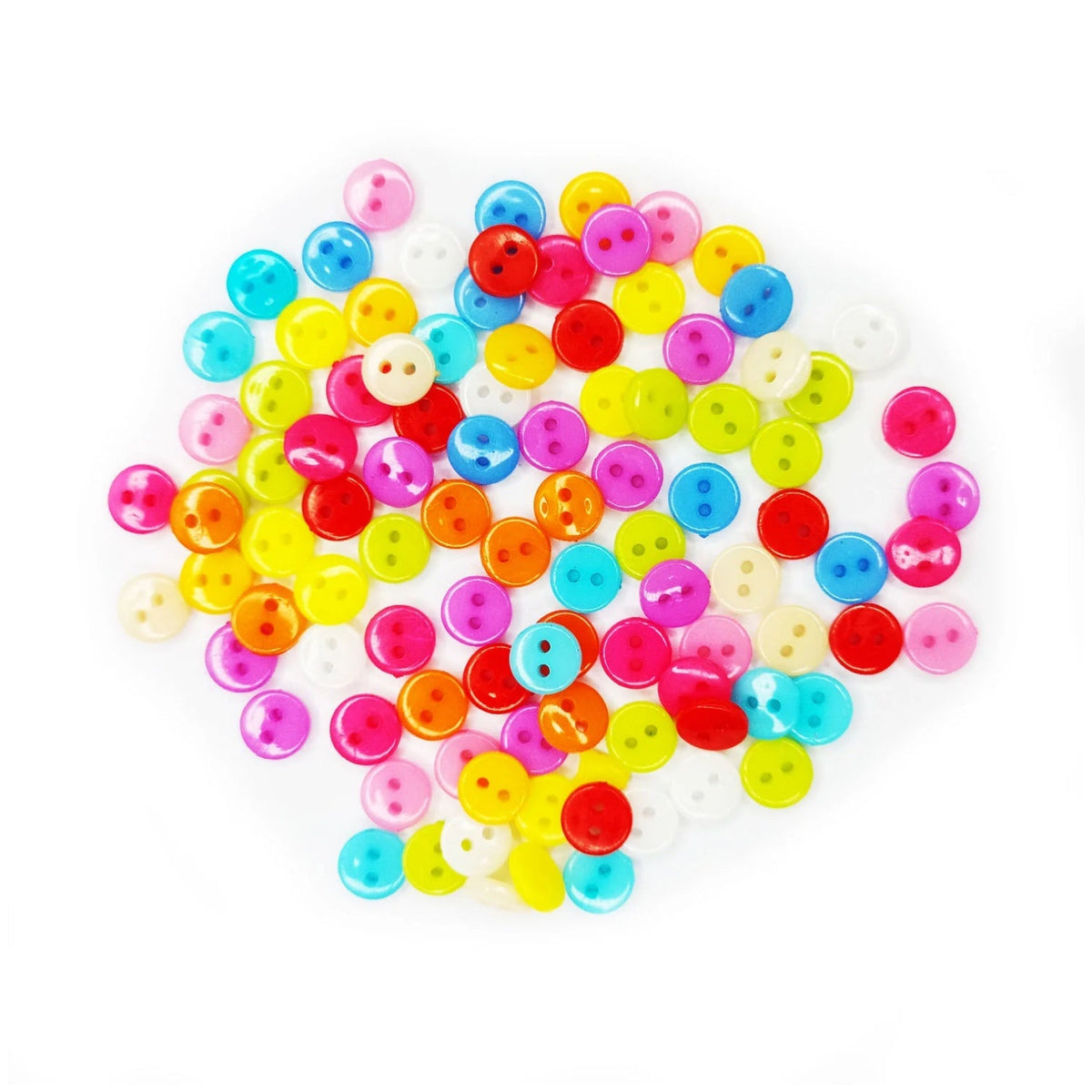 1000pcs 2-Hole Children's Clothing Buttons 7.5mm Round Colourful