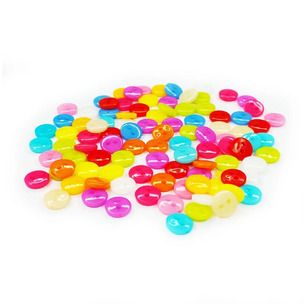1000pcs 2-Hole Children's Clothing Buttons 7.5mm Round Colourful