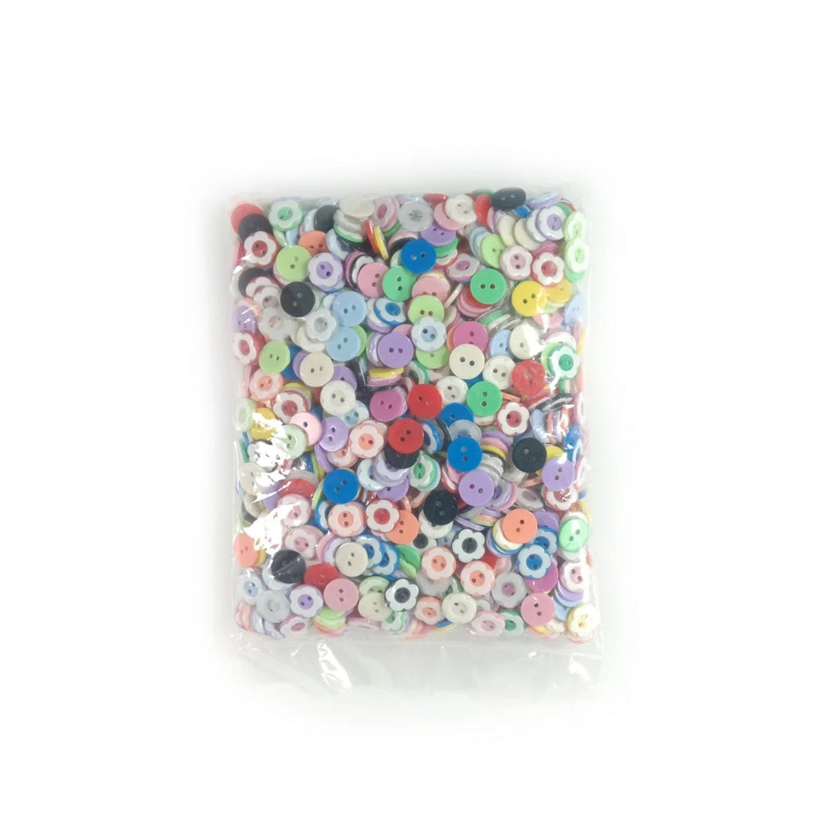 1000x 13mm Flower Buttons 2 Hole Two Tone White