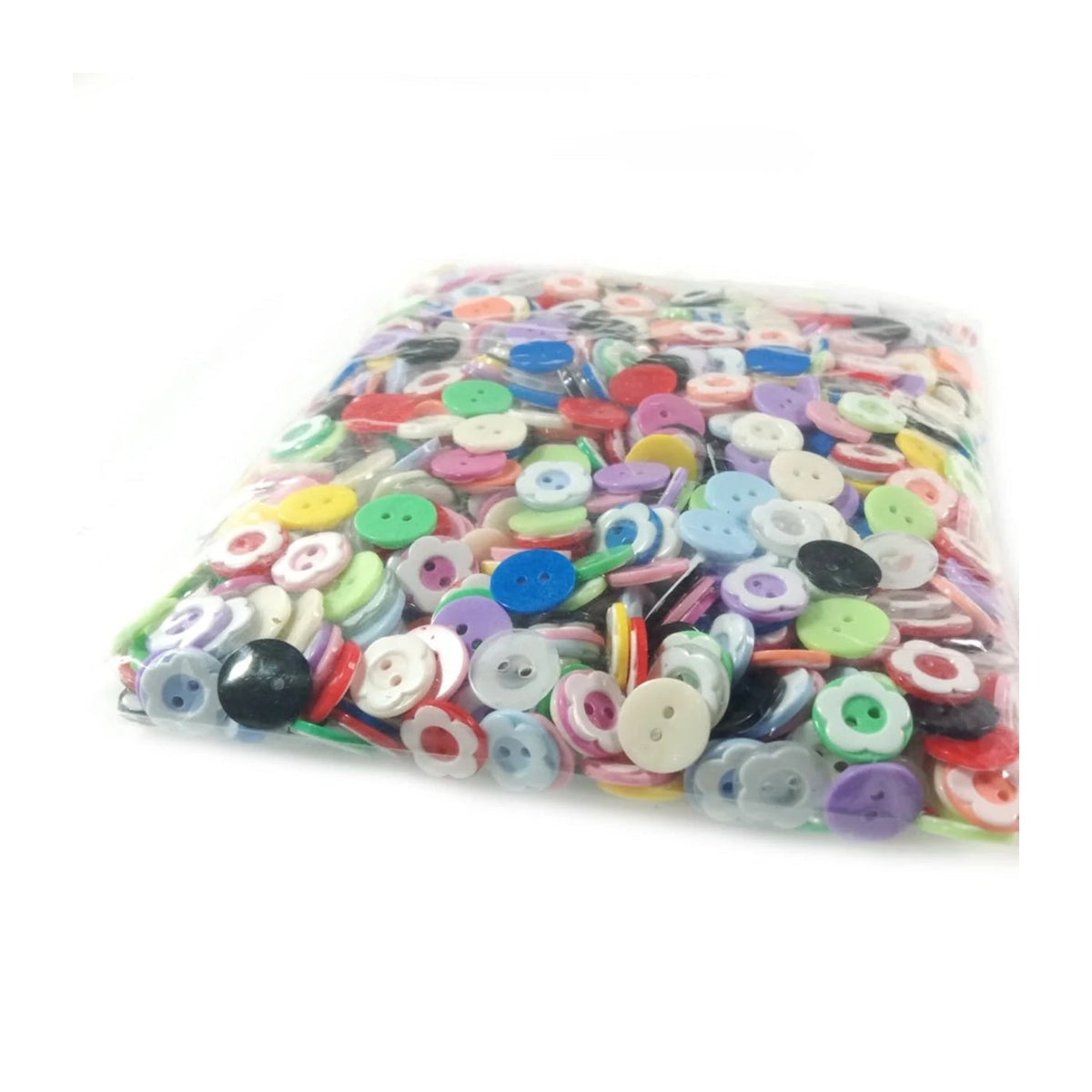 1000x 13mm Flower Buttons 2 Hole Two Tone White