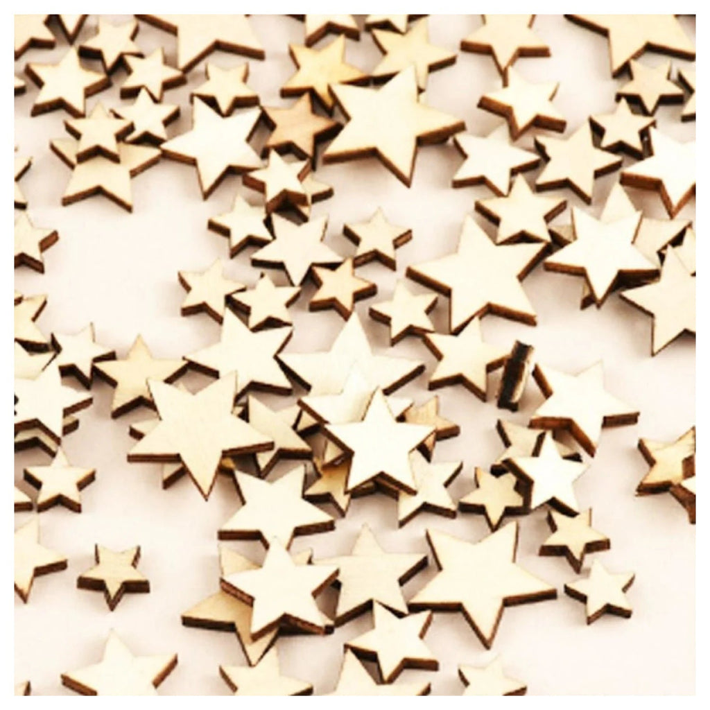 1000 Wood Stars Small Confetti 8-18mm