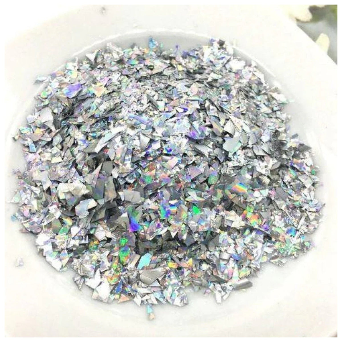 Holographic Nail Decoration Flakes 100g – Laser Silver
