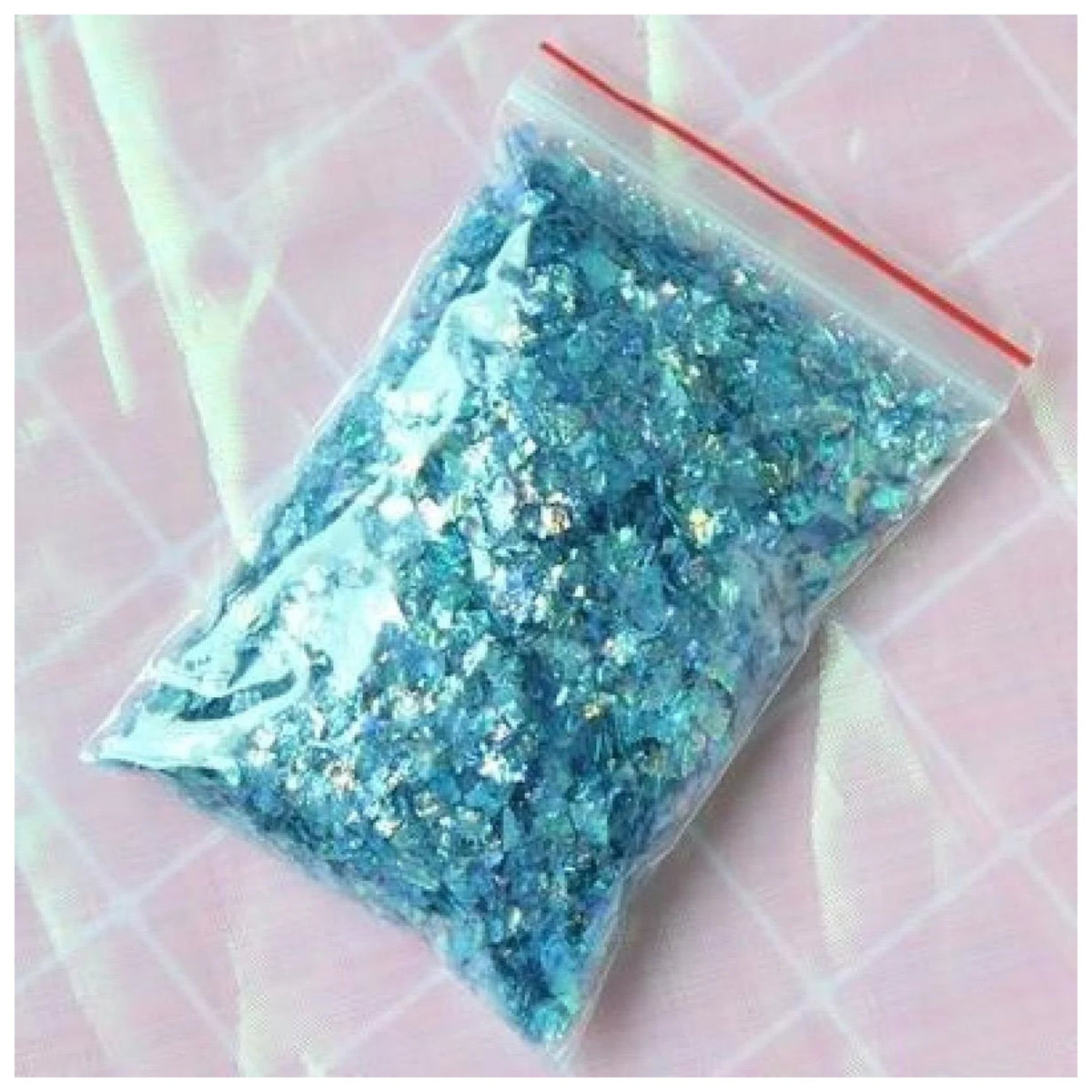 Holographic Nail Decoration Flakes 100g – Light Blue/Aqua