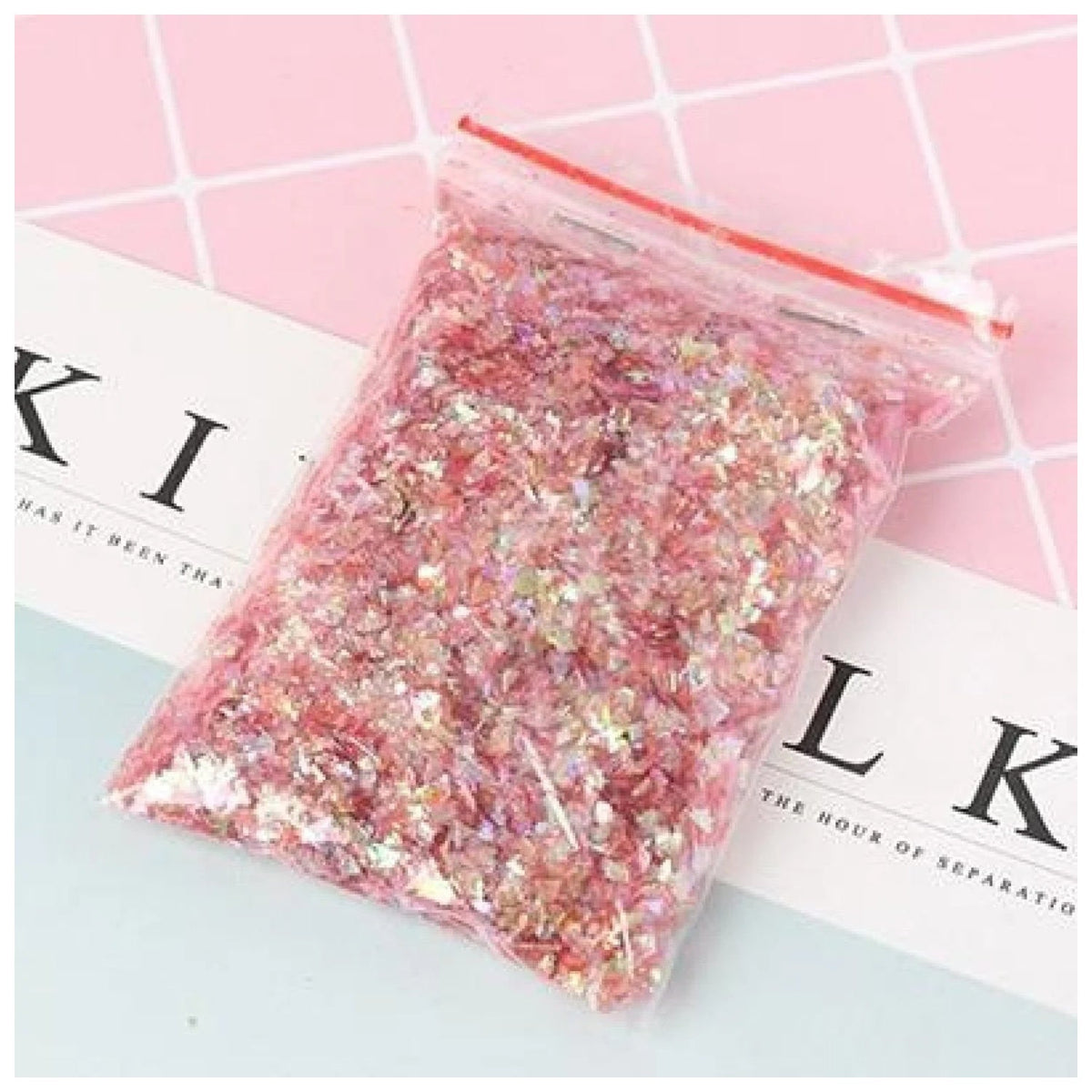 Holographic Nail Decoration Flakes 100g – Red