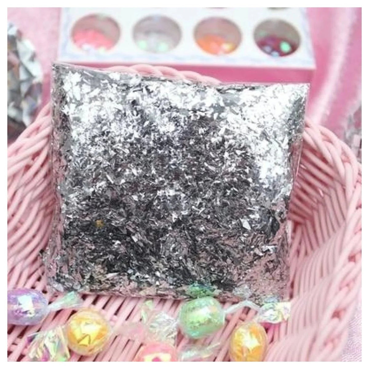 Holographic Nail Decoration Flakes 100g – Silver