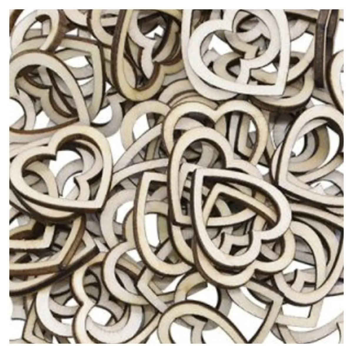 100pcs Wooden Heart Confetti Pieces for Table Decoration
