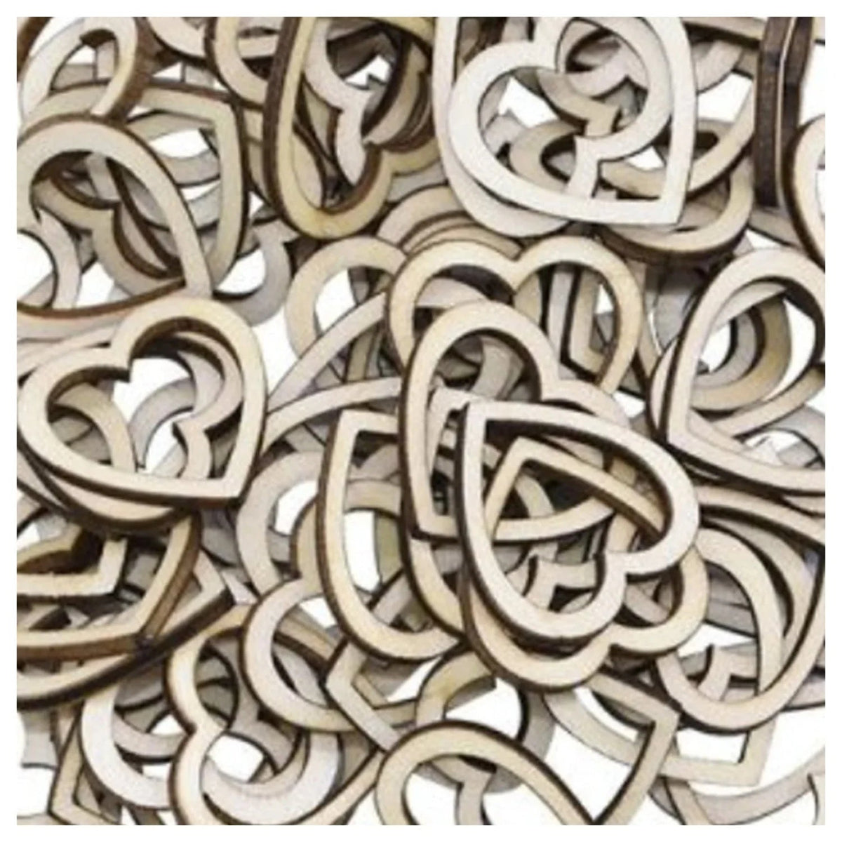 100pcs Wooden Heart Confetti Pieces for Table Decoration – 25mm