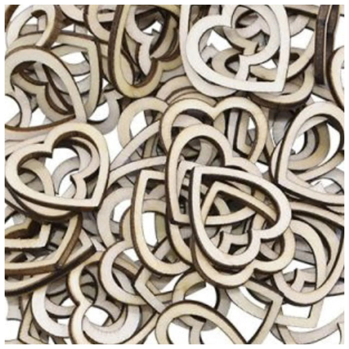 100pcs Wooden Heart Confetti Pieces for Table Decoration – 30mm