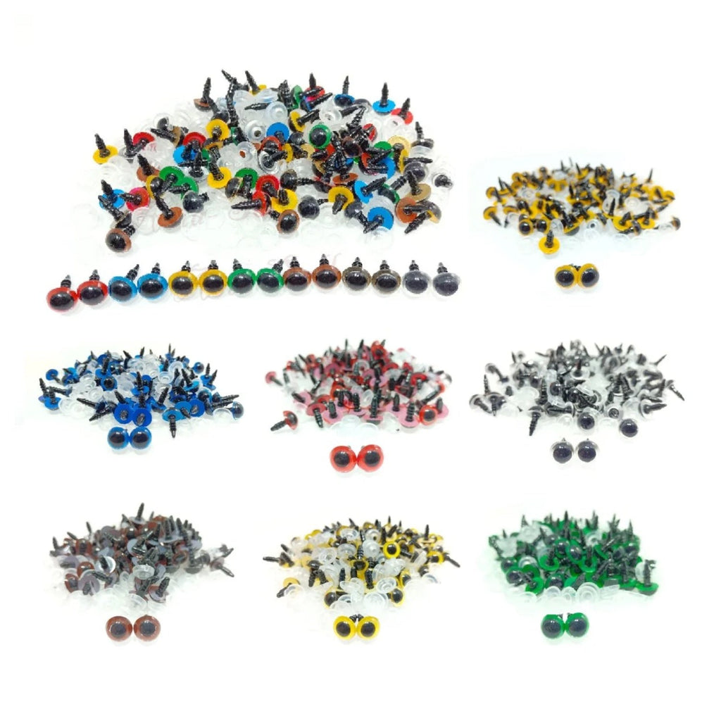 100pcs 10mm Colour Safety Eyes For Teddy Bear Doll Animal Puppet Crafts Plastic Eyes - Green - Asia Sell