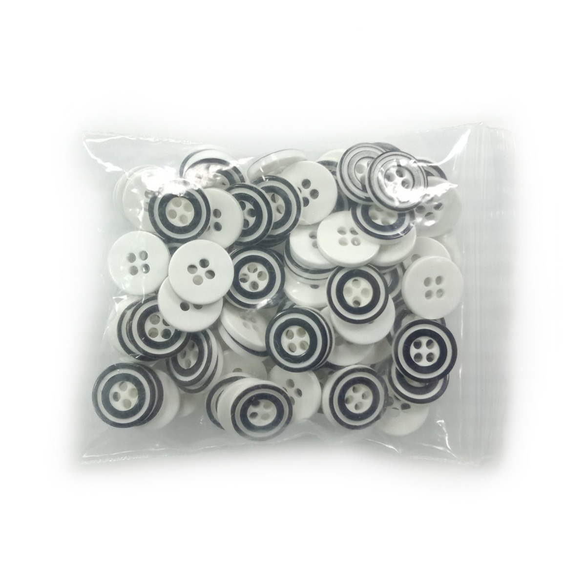 100pcs 11mm 4 Hole Resin Black and White Sewing Buttons