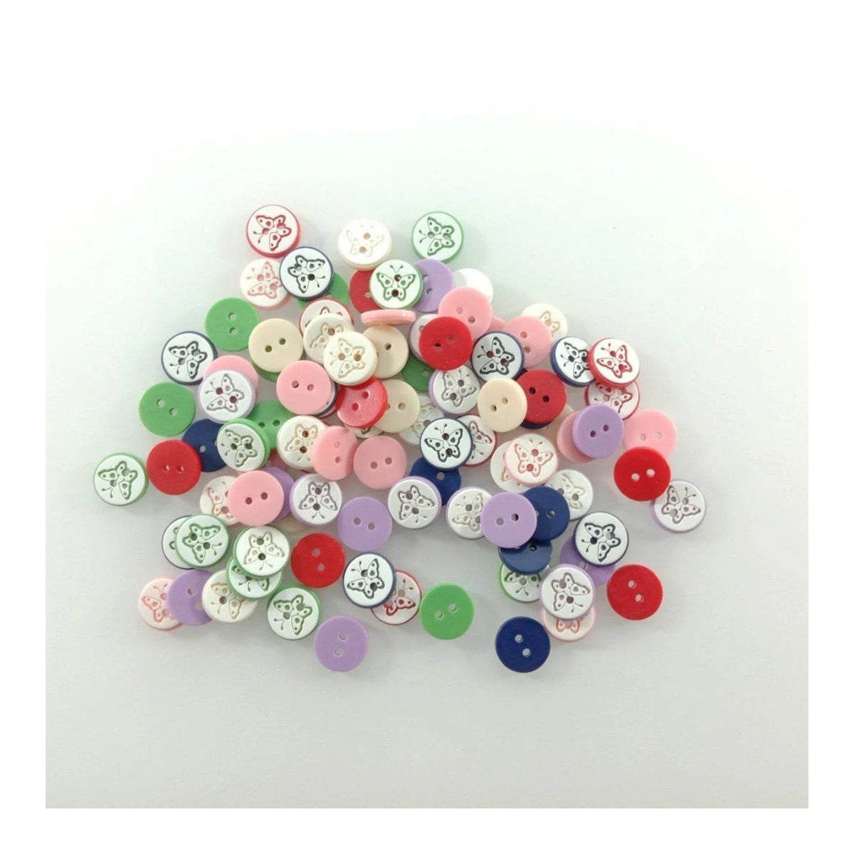 100pcs 11mm Butterfly Resin Buttons