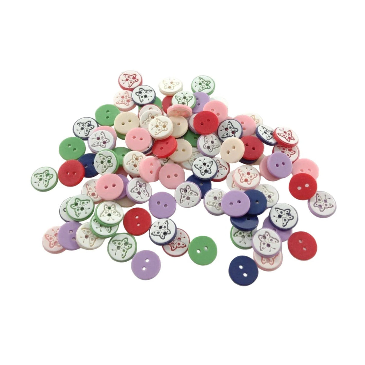 100pcs 11mm Butterfly Resin Buttons