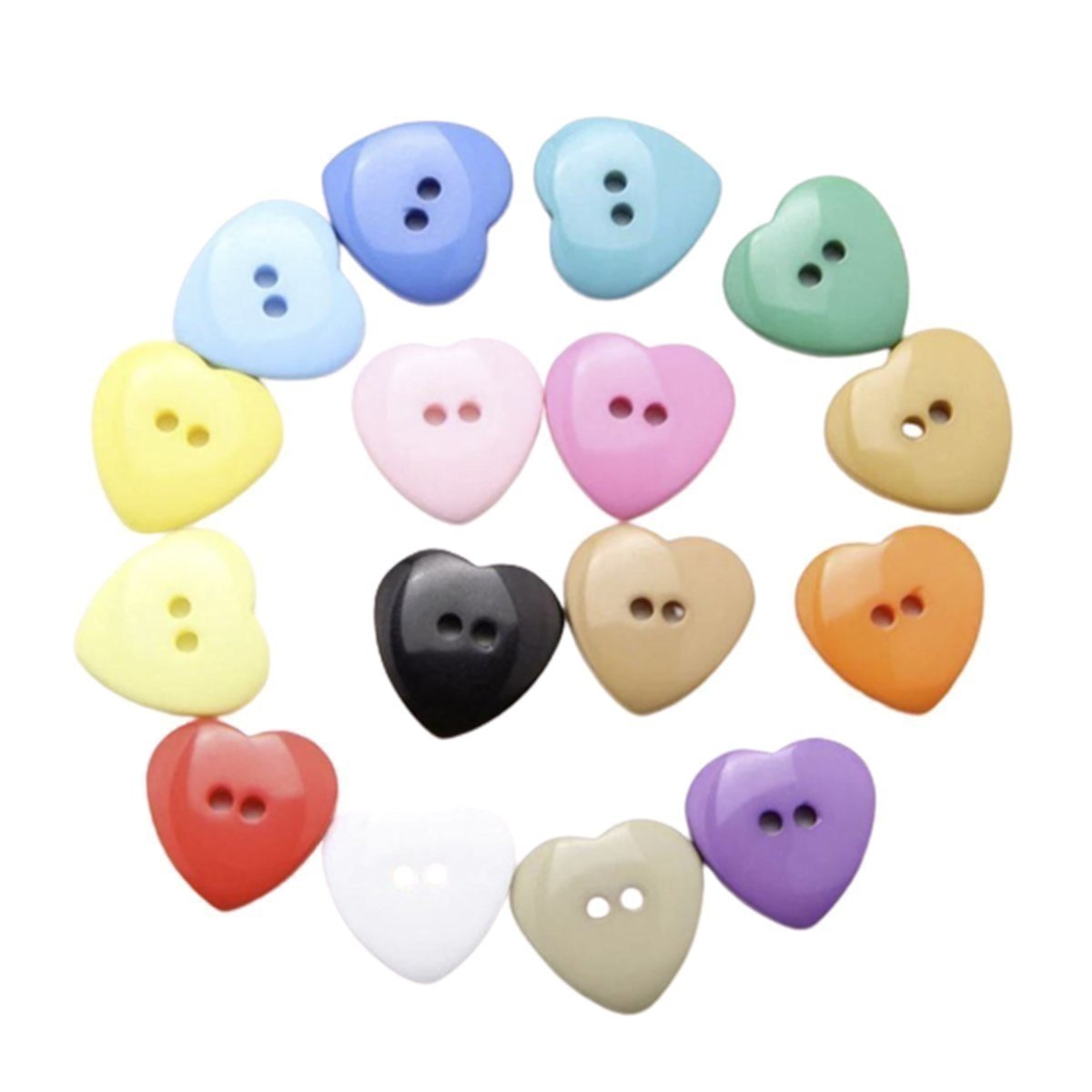 100pcs 11mm Wooden Flatback 2-Hole Buttons