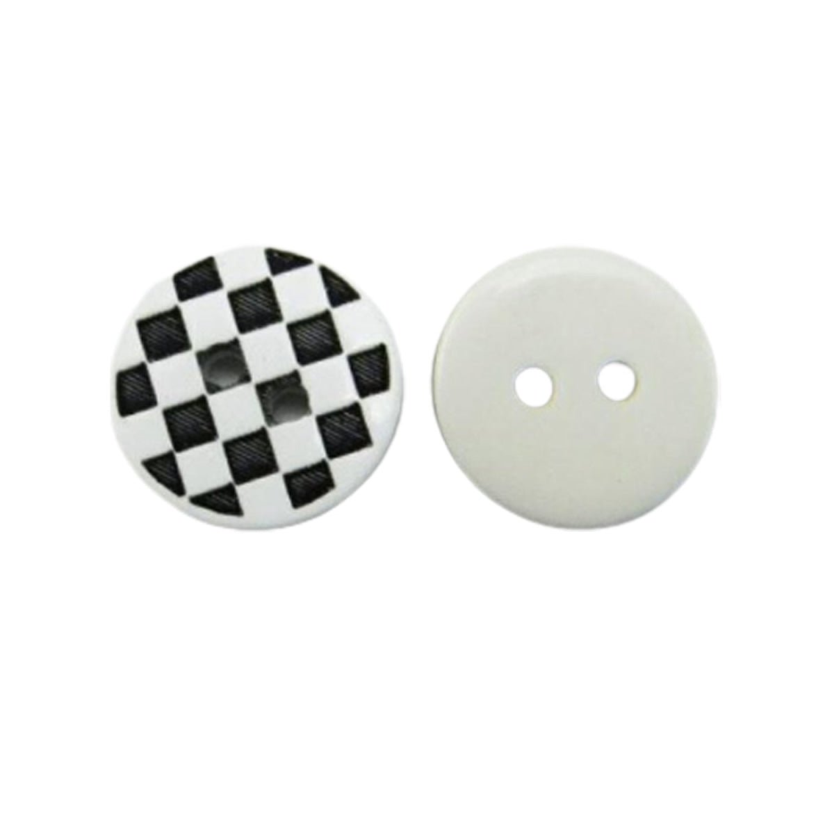 100pcs 12.5mm 2/4 Hole Mixed Colour Buttons – Black Chequered