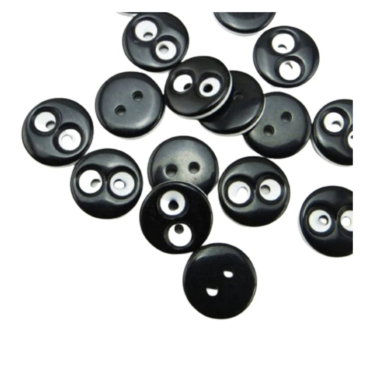100pcs 12.5mm 2/4 Hole Mixed Colour Buttons – Black & White 2