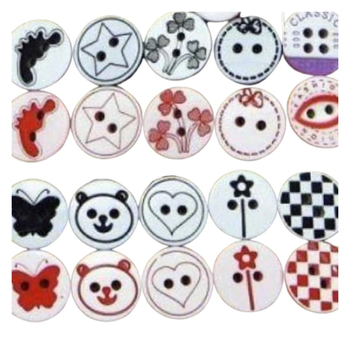 100pcs 12.5mm 2/4 Hole Mixed Colour Buttons – Mixed